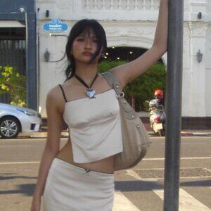 Edikted Satin Open Back Top